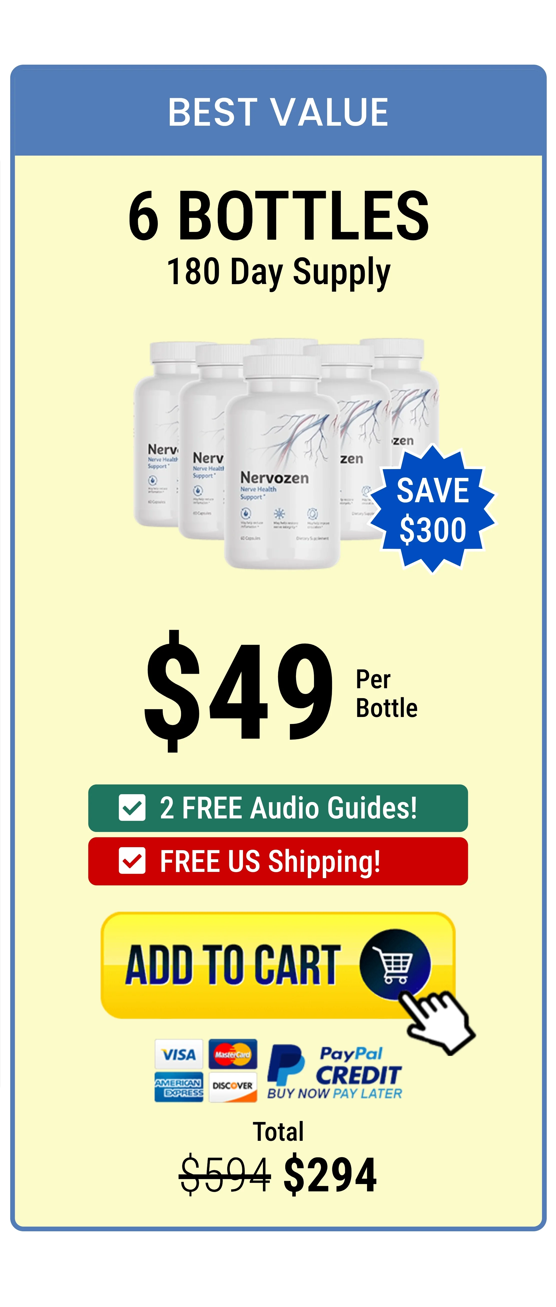 Nervozen™ 6 bottles pricing